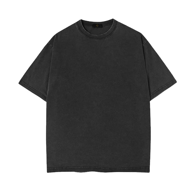 Custom Men's Acid Wash T-Shirt Cotton Oversized Vintage Streetwear Hip Hop Style with Custom Logo