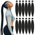 Hot Sale Pre-Stretched 20 Inch 26 Inch Yaki Straight Crochet Braids Natural Easy Setting  Synthetic Braiding Hair Extensions