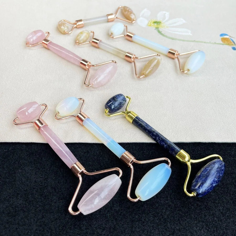 Wholesale Natural Rose Quartz Crystal Massage Tool Jade Roller for Skin Care Tools