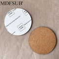MDFSUB Customizable 4mm Thick Round Shape Sublimation Blank Mdf Cork Back coaster 100x100mm Circle Sublimation Mdf coaster