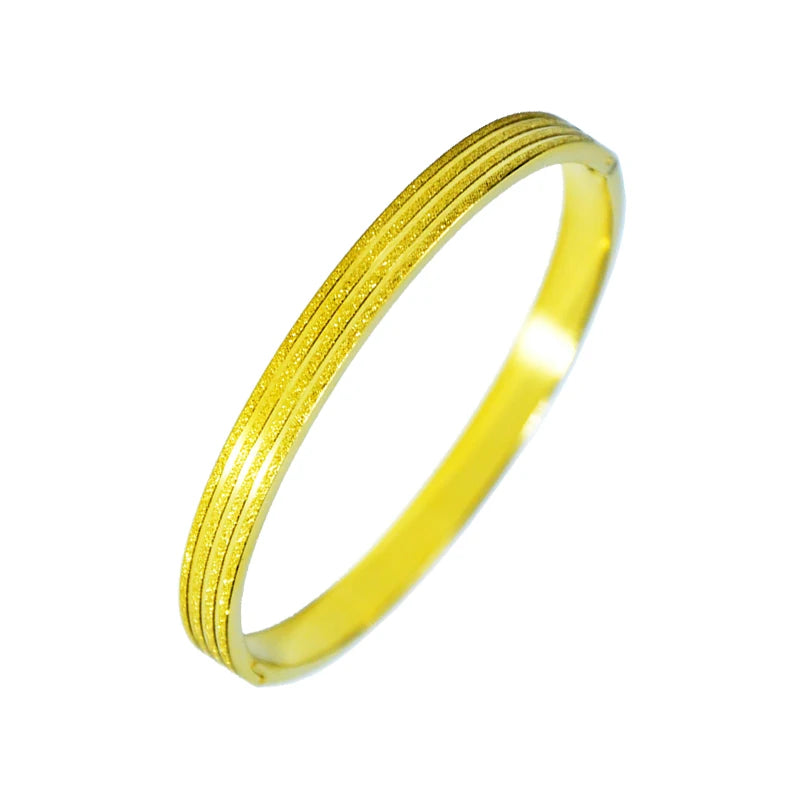 Manufacturer's Direct Sales 18k Gold Frosted Bracelet 6mm Stainless Steel Non Fading Simple Bracelet Buckle Adjustable Bracelet