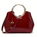 Popular Glossy Patent PU Leather Women Handbag Directly From China Factory