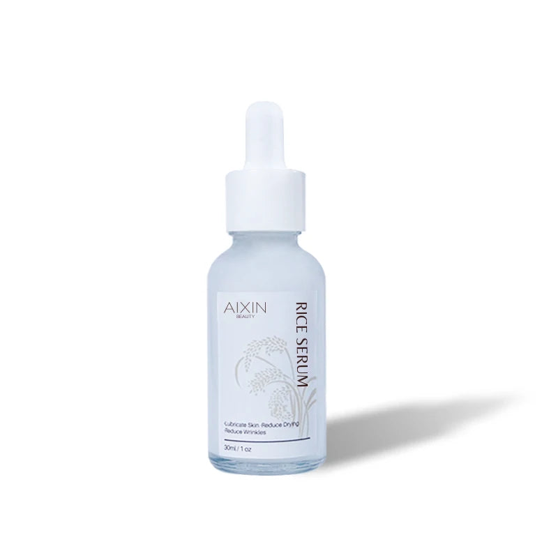 Aixin Private Label 30ml Rice Skin Care Set Face Cream Emulsions Serum Hyaluronic Acid Skin Care Whitening Rice Face Serum