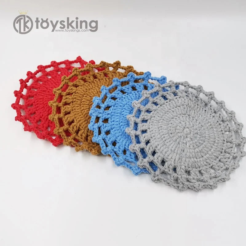 Round Drink Coasters Set Handmade Pure Cotton Thread Weave Bar Coasters Hot Pads Absorbent Cup Mats