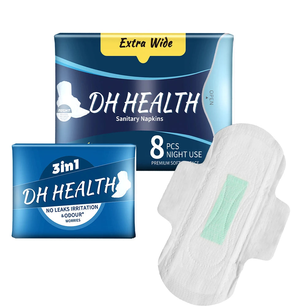 Feminine Hygiene 350-430 Family Biodegradable Bamboo Fiber Strip Packaging Sanitary Napkins Strip Bags Sanitary Pads for North a