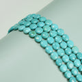 Wholesale Price Loose 12mm 14mm Blue Green Turquoise Gemstone Bead Strands Smooth Round Coin Stone Beads for Jewelry Making
