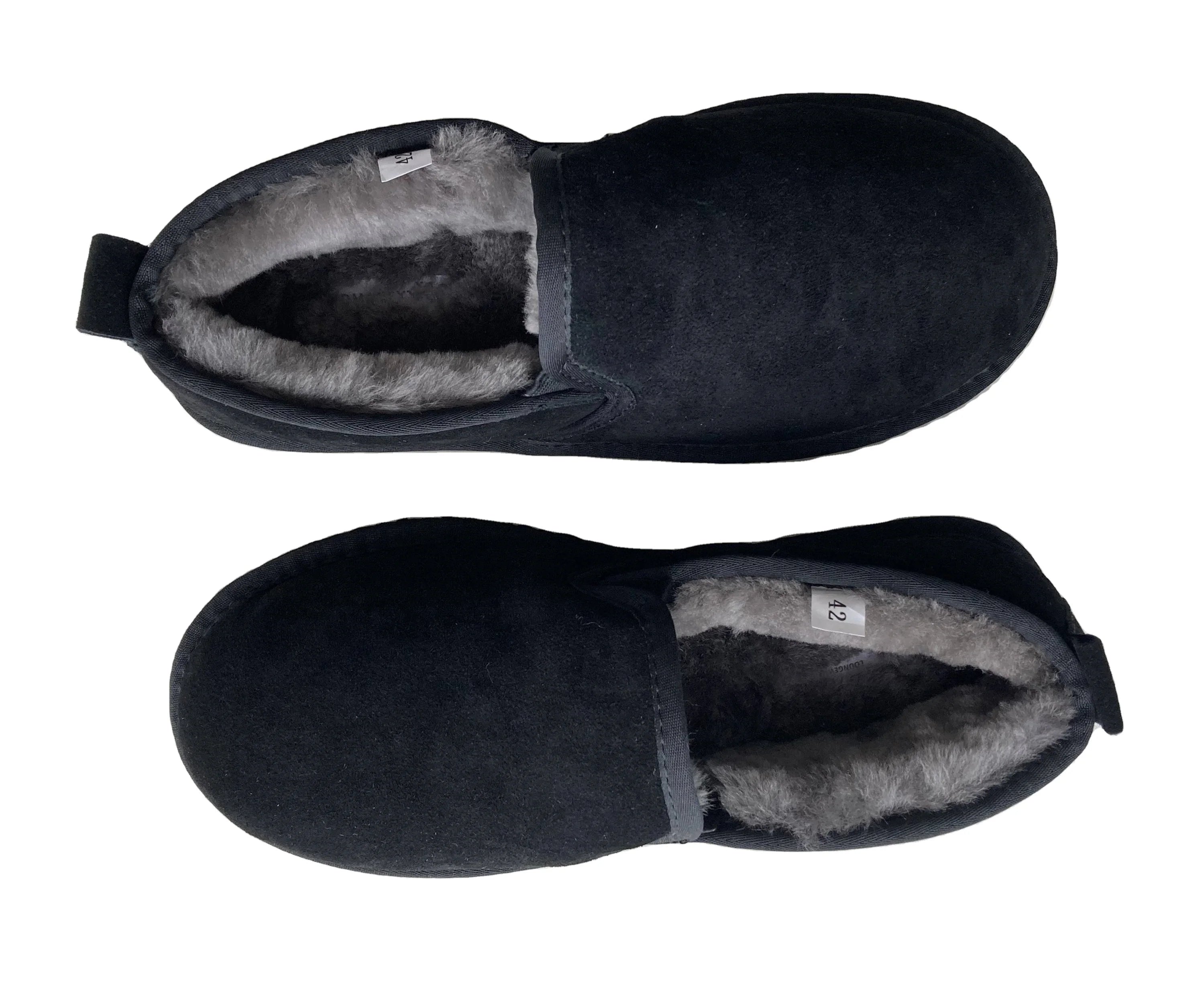 Sample Support Factory Wholesale Australia Sheepskin Slippers Real Lamb Fur Men Indoor Sandals for Winter Casual and Anti-Slip