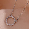 Dreamshow Minimalist Eternity Circle Necklace Rhodium Plated 925 Silver Jewelry Couple Necklace for Women
