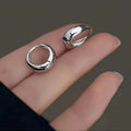Simple Silvery Hoop Earrings Stylish Glossy Earrings Jewelry Women's Daily Wear Decorative Stud Earrings N25731