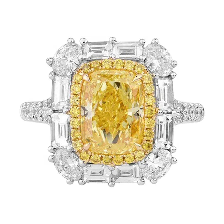 Most Selling Halo Ring Cubic Zirconia Cushion Cut and Sterling Silver for Wedding