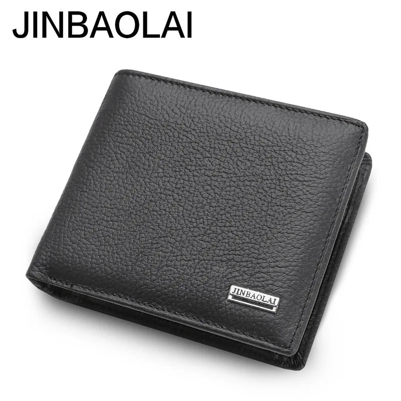 Simple and Distinguished Short Men's Business Wallet First Layer Cowhide Genuine Leather Wallet