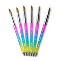 2021 Amazing Magic rainbow Gradient Color Kolinsky Hair Acrylic  Handle Kolinsky Nail Brush with Customized logo