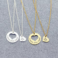 SC Hot Sale Fashion Gold Silver Necklace Vintage Stainless Steel Necklace Trendy Heart Puzzle Pendant Necklace for Couple