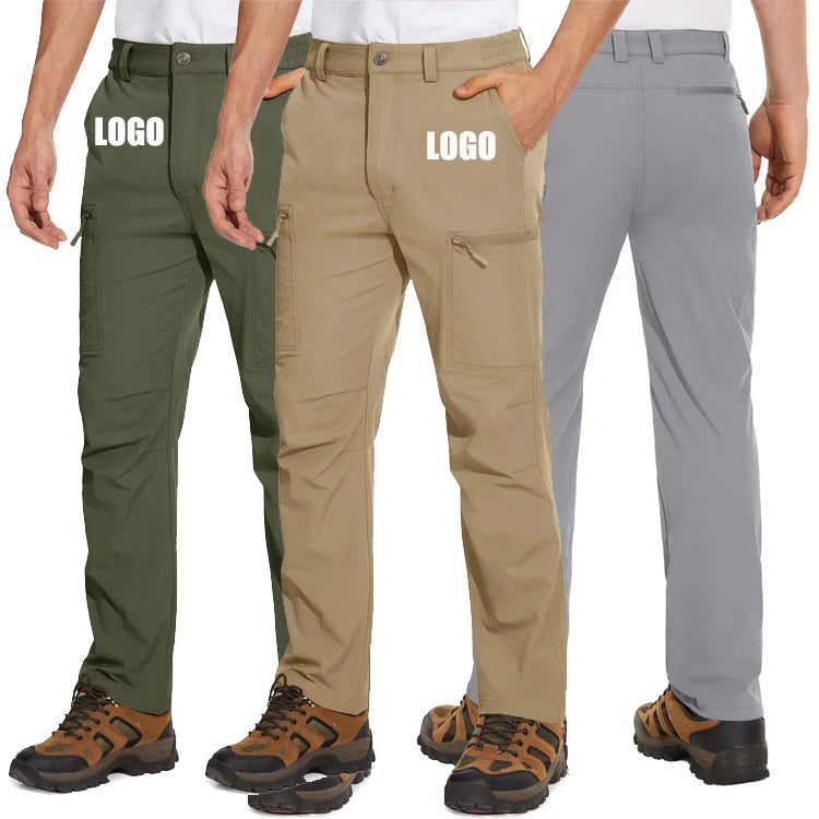 Outdoor  Men's Quick Dry Pants & TrousersNylon Spandex Light Weight Waterproof  Pants Zippered Pockets