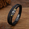 Wholesale Men Stainless Steel Multilayer Leather Bracelet DIY Braided Rope Leather Titanium Steel Magnetic Clasps for Leather B