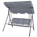 Oeytreen All Weather Swinging Chair Bench 3 Person Patio Swing Seat with Adjustable Metal Swing Chair