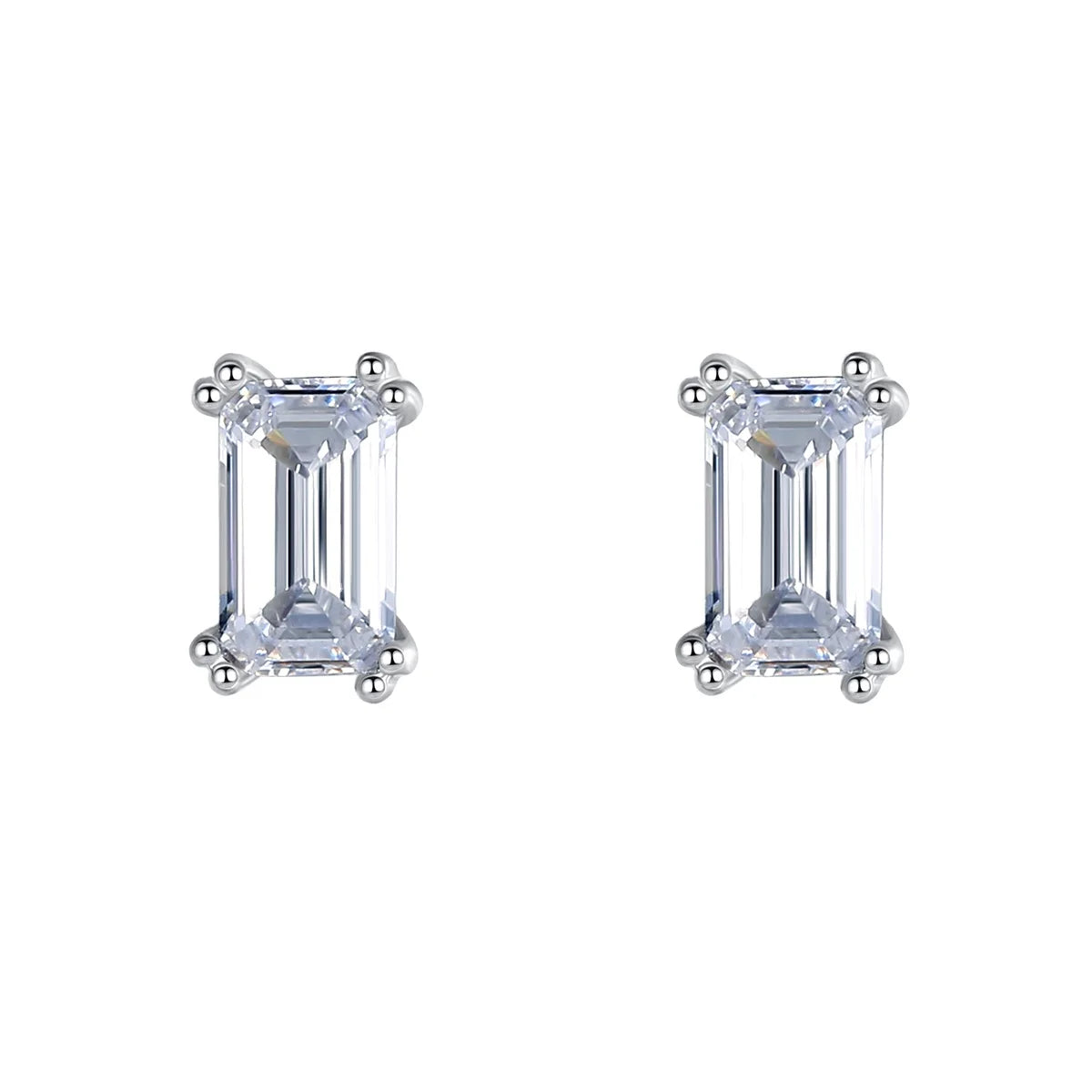 CZCITY Jewelries Ladies Cut CZ Stud Earrings 925 Sterling Silver Cubic Zirconia Stone Stud Earring