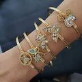 BC2016  Plated Butterfly Bracelet  Cuff Armillary for Women