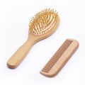 Wood Brush Hair Wholesale Custom logo Wooden Paddle Brush and Comb Set air Cushion Massage for Women and Men