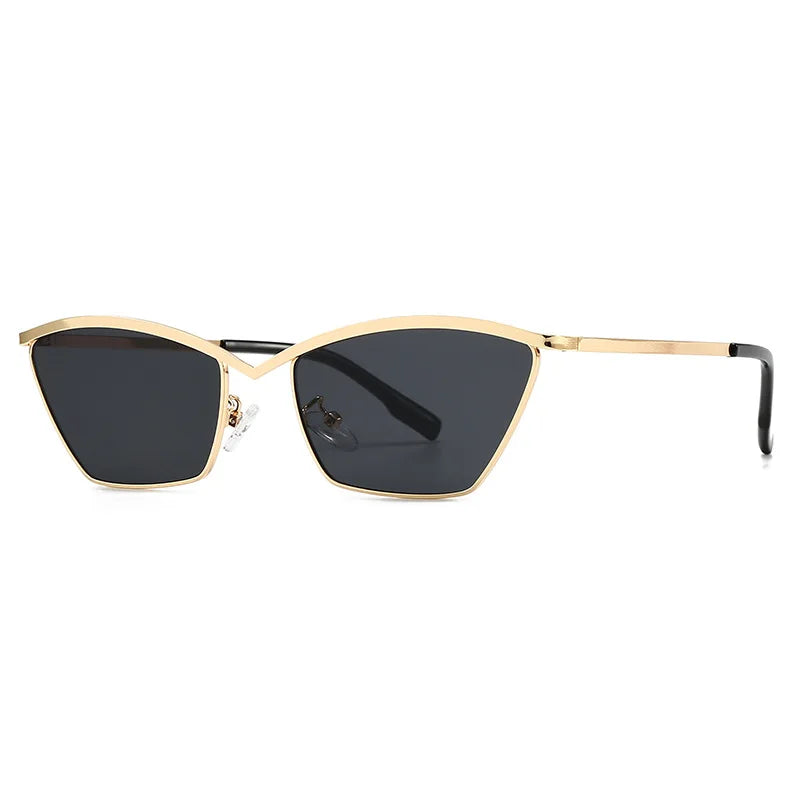 Hot Classic Steampunk Stylish Rimless Thick Shade Women Triangle Rivet Metal Frame Men Sun Protection Outdoor Sunglasses