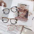Women Ladies Metal Designer Eyeglasses Shiny Multi Color Round Frames Demi Fancy Glasses