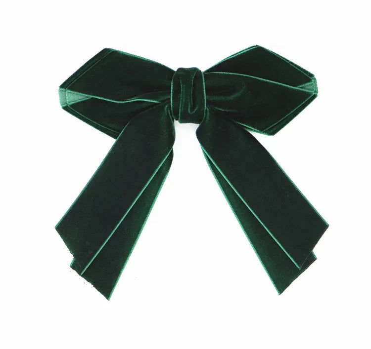 KIMMY Winter Big Black Navy Velvet 4" Hair Bow Clip for Toddler Girls-Party Hair Decoration