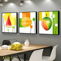 Modern Simple Dining Room Mural Triptych Crystal Porcelain Painting Fruit Restaurant Decorative Hanging for Living Room Paper