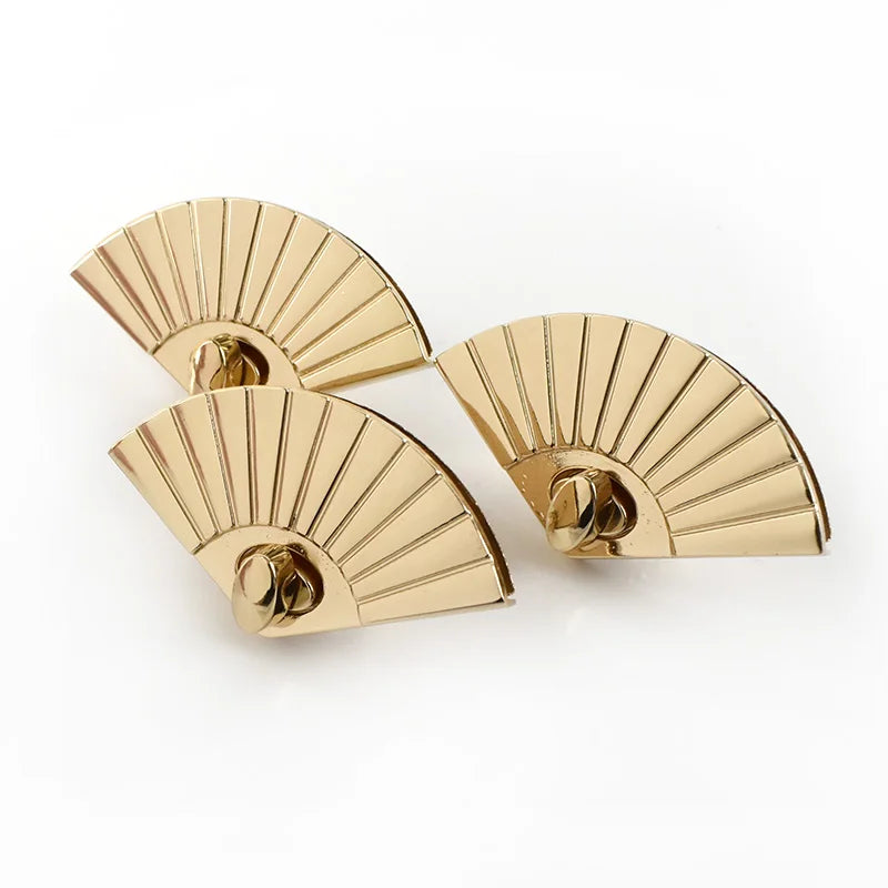 For Deepeel BF042 Classic Style Handbag Hardware Accessories Purse Decorative Closure Clasp Turn Twist Lock in Fan Shape