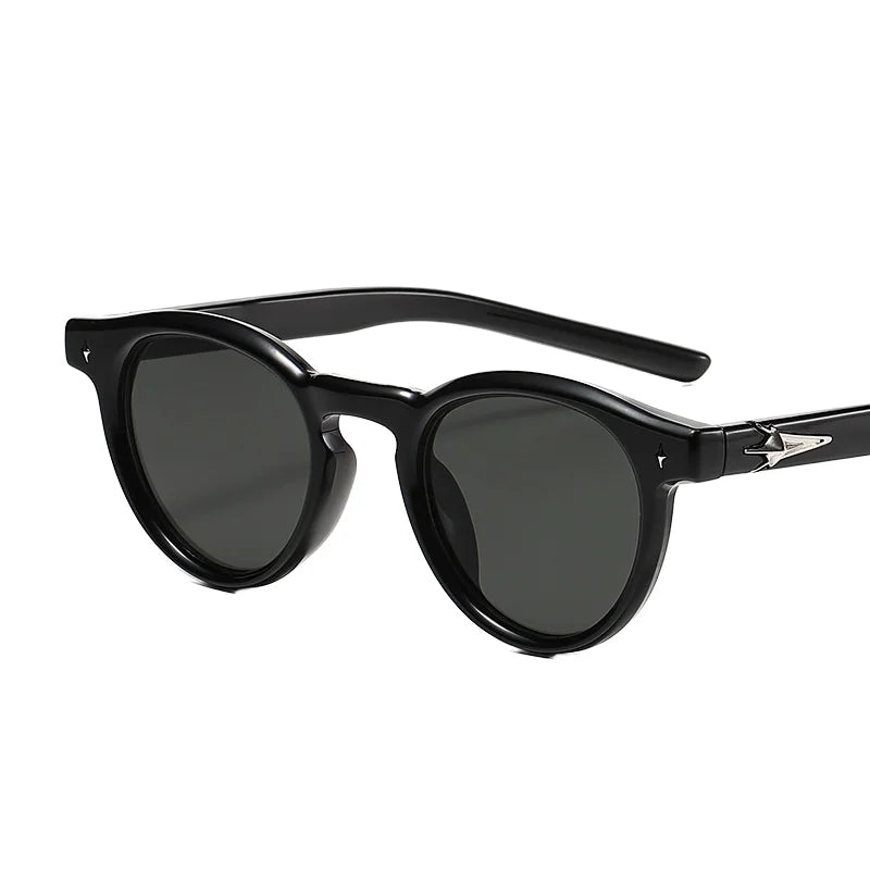 Wholesale Retro Trendy Black Sunglasses for Men Women Y2K Unisex Design UV400 Protection Red Hot Star Lens PC Frame Material