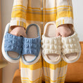Fluffy cotton slippers for women pudding-like soft and comfy linen-cotton slippers