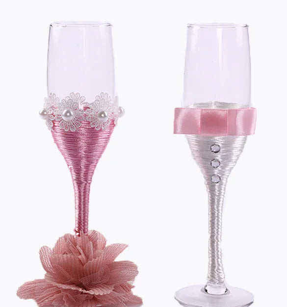 Western Wedding Creative champagne Cup Set for the Bride and Groom