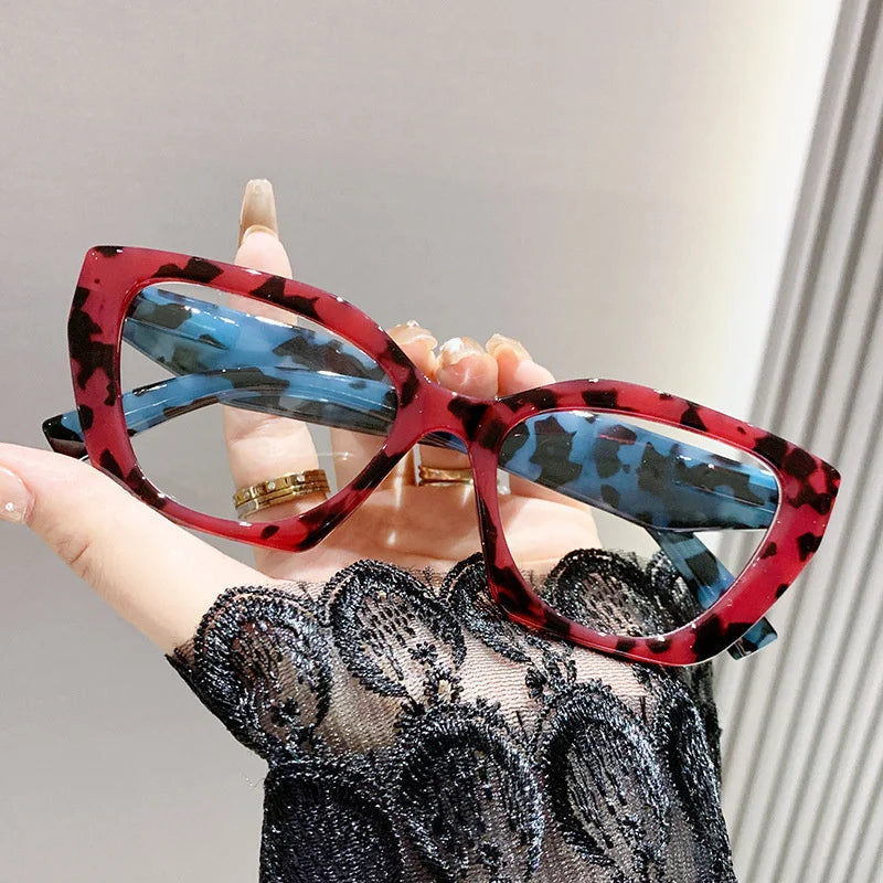 New 2025 Colorful Hawksbill Cat Eye Presbyopia Reading Glasses Anti Blue Light Leopard Old People Elderly Magnifying Glasses
