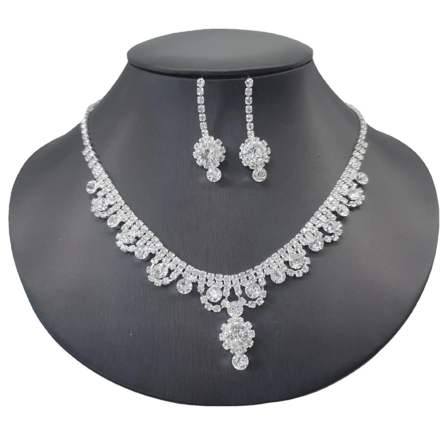 Wholesale Wedding Flower Zirconia Fine Fashion Rhinestone Jewelry Jewelry Necklaces Earrings Bracelets Sets