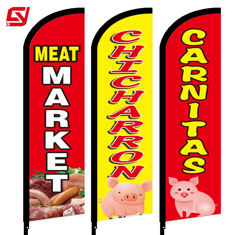 Logo Printing Advertising 5M Meter Beach Feather Lobster Sign Windless Large Canvas Flags Banners Chakra Roll