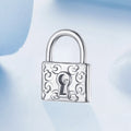 S925 Pure Silver Retro Patterned Lock Bead European and American Mysterious Style Charm Accessories No Allergies No Nickel