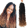 Synthetic Gypsy Locs Extension Braids Wavy Curly Crochet Braid Hair Goddess Faux Locs