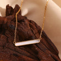Long Shell Bar Necklace Gold Plated Pendant Necklace Tarnish Free Stainless Steel Statement Jewelry