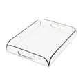 Transparent Square Clear Acrylic Tray With Handle Food Serving Tray