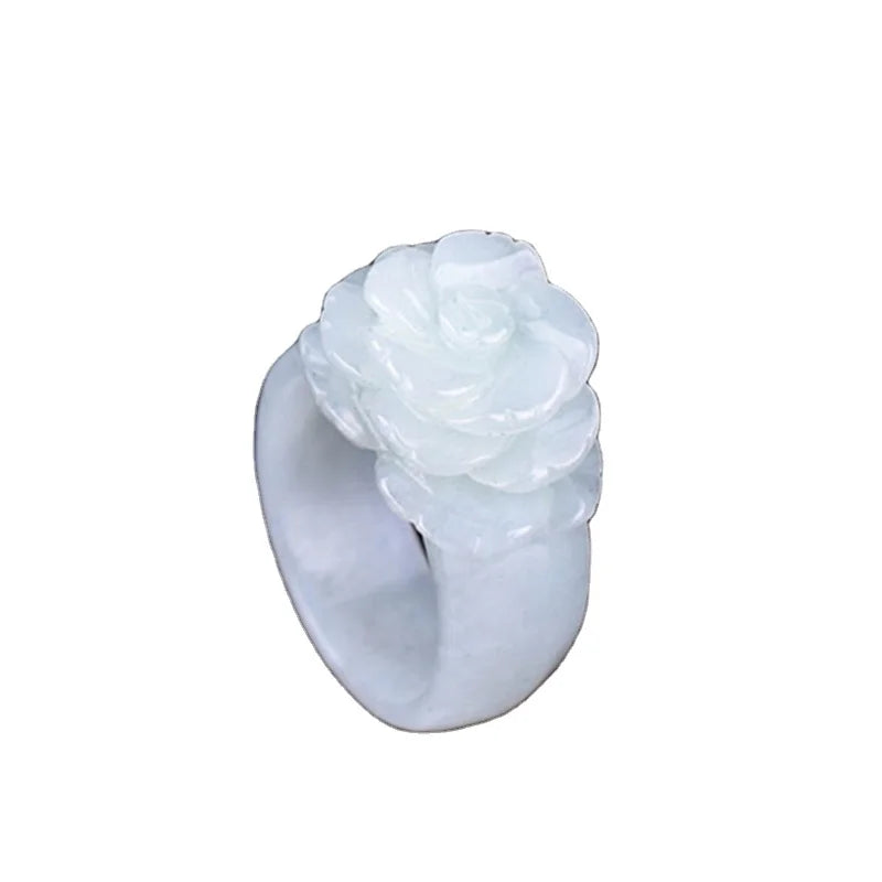 Certified Grade a Tourism Crafts Natural Burmese Jade a Grade Ring Men and Women Ring Jade Hand Jewelry Jewelry Ring Iv