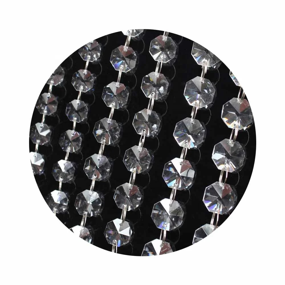 18MM Octagon Crystal Glass Bead Garland for Wedding Decoration