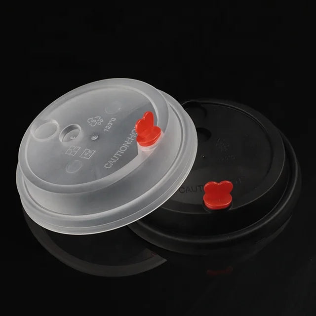 Factory Hot Sale Injection PP Plastic Molded 90mm Disposable Non-Spill Coffee Cups Lid Smooth Closure Custom Logo for Cold Hot