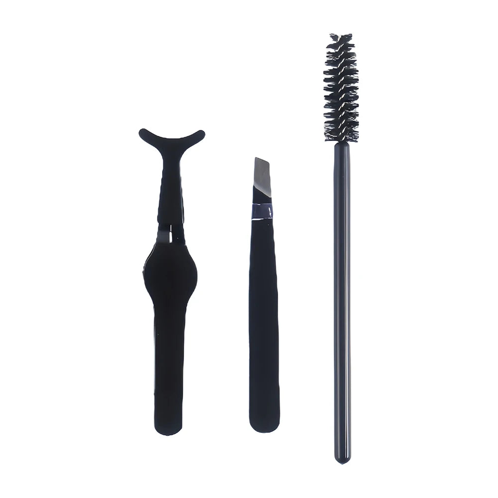 Stainless Steel Grafting Eyelash Tweezers New False Eyelash Tweezers Eyebrow Clip Eyebrow Brush Beauty Eyelash Set