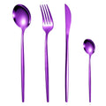 Hotel Nordic Style Purple Flatware Set Stainless Steel Titanium Plated Messer Gabel Loffel Silverware Cutlery