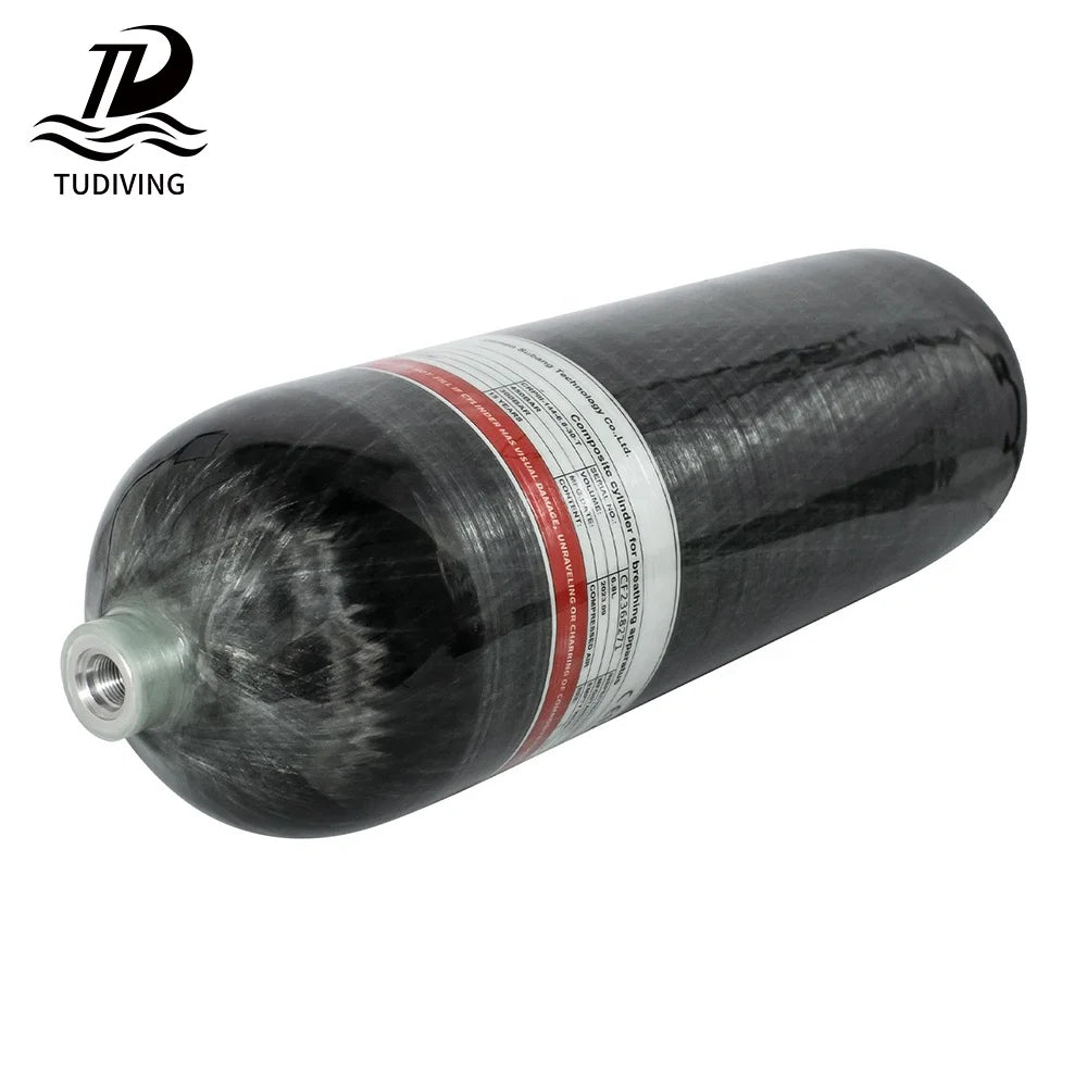 TUDIVING CE Hot Sale 6.8L High Pressure 4500psi 30mpa Fully Wrapped Composite Carbon Fiber Gas Cylinder Scuba Tanks for Diving