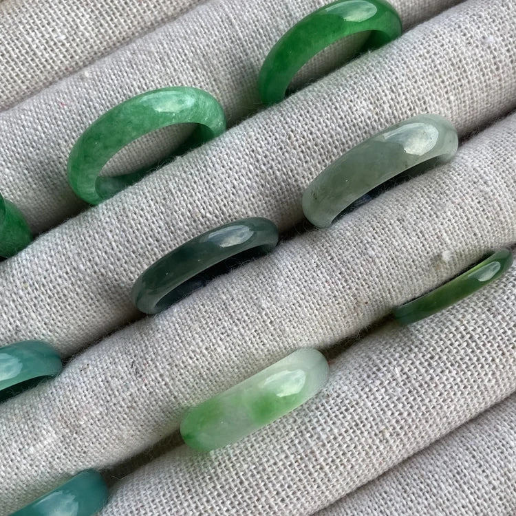Non Tarnish Cheap Fine Jewelry Rings Jewelry Women Rings for Men Agate Natural Green Jade Ring