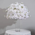 Customized White Hydrangea Rose Flower Ball High Artificial Silk Cloth Centerpieces for Wedding Christmas Table Decoration