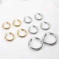 New Trendy Earring 18K Gold Plated Hollow Simple C Hoop Earrings for Women Stainless Steel Earrings Wholesale