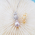 P011041 DIY 6-8mm Natural Freshwater Pearl Pendant Accessory 925 Sterling Silver Engagement Jewelry Necklace for Women