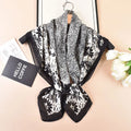 Autumn New Versatile 90% Cotton Linen Square Scarf Breathable Soft Twill Style Voile Hijab with Floral Print Bandannas