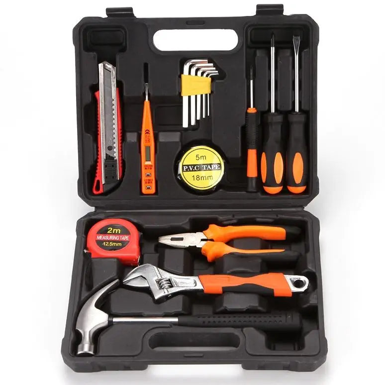Factory Wholesale Black Household Toolbox Set Tool Sets 8 Piece Set Mechanical Tools with Hammer